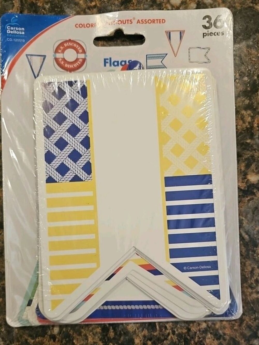 Carson Dellosa S.S. Discover Flags 36 Nautical Designs Cut-Outs Fast Shipping